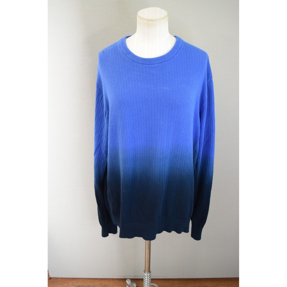 Todd Snyder New York Men's Blue Ombre Crew Neck Cotton Sweater Size L